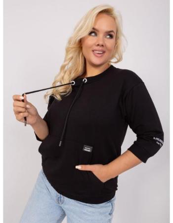 Dámská halenka plus size s řetízkem ORESA černá volná 