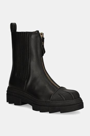 Kožené kotníkové boty Furla Gum Chelsea Boot dámské, černá barva, na platformě, YG95FGU BX3506 O6000