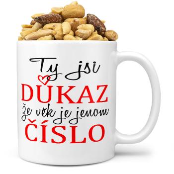 Hrnek Věk je jenom číslo (Náplň hrníčku: Směs slaných oříšků)