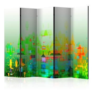 Paraván Abstract City Dekorhome 225x172 cm (5-dílný)