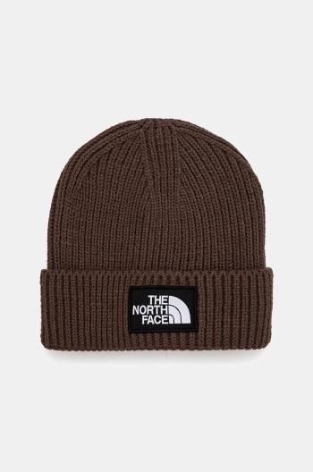 Čepice The North Face TNF Logo Box Cuffed Beanie hnědá barva, NF0A3FJX1OI1