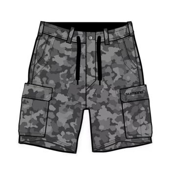 Shimano Kraťasy Cargo Shorts Grey Camo - XXL