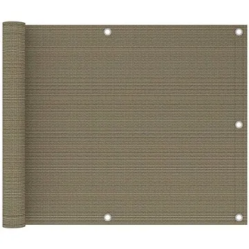 Balkonová zástěna taupe 75 x 500 cm HDPE (310958)