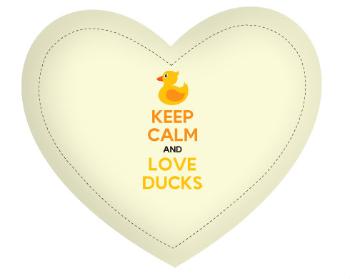 Polštář Srdce Keep calm and love ducks