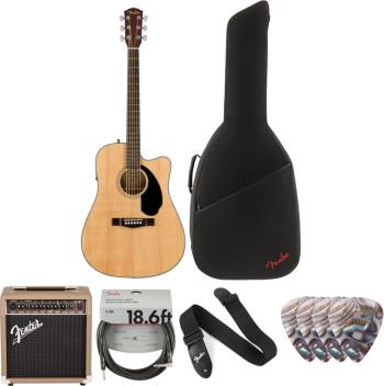 Fender CD-60SCE Dreadnought WN Deluxe SET Natural Elektroakustická kytara Dreadnought