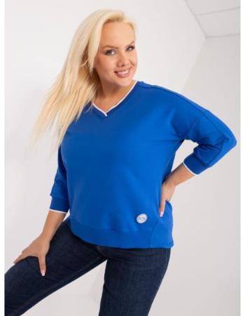 Dámská halenka plus size z bavlny kobaltová