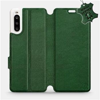 Flip pouzdro na mobil Sony Xperia 10 II - Zelené - kožené -   Green Leather (5903516241231)