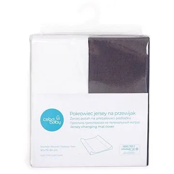 CEBA Potah na přebalovací podložku 50 × 70 – 80 cm 2 ks - Dark Grey+White (5907672328874)