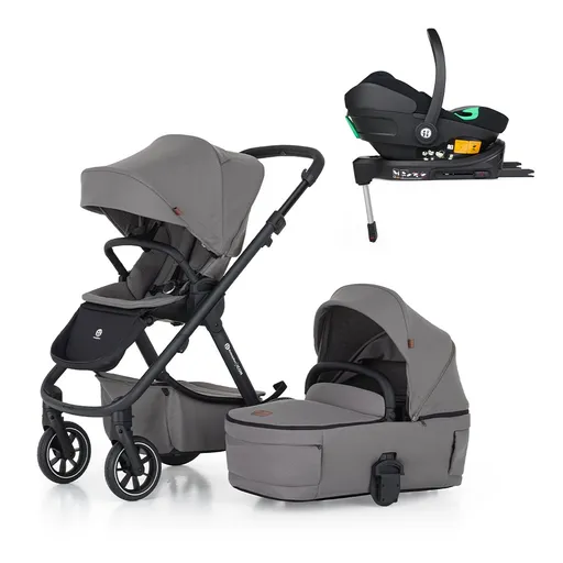 Petite&Mars Kočárek kombinovaný ICON 2v1 Dove Grey LITE RWS + Core Pro i-Size Black + Báze