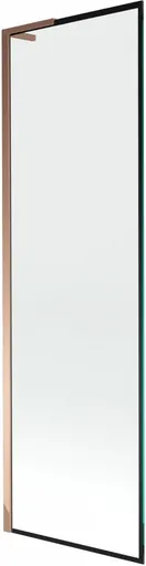 MEXEN/S Next L vanová zástěna FIX 60 x 150, černá vzor, růžové zlato 895-060-000-03-70-60