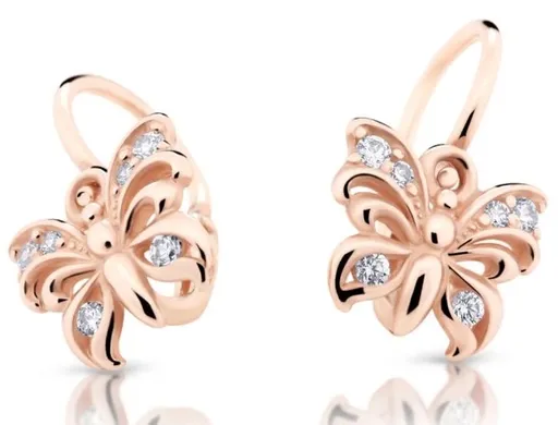 Cutie Diamonds Dětské náušnice z růžového zlata Motýlci s brilianty DC2226-10-00-X-4