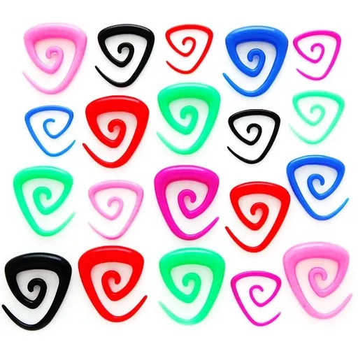 Expander do ucha - trojúhelníková spirálka - Tloušťka : 2,5 mm, Barva piercing: Modrá