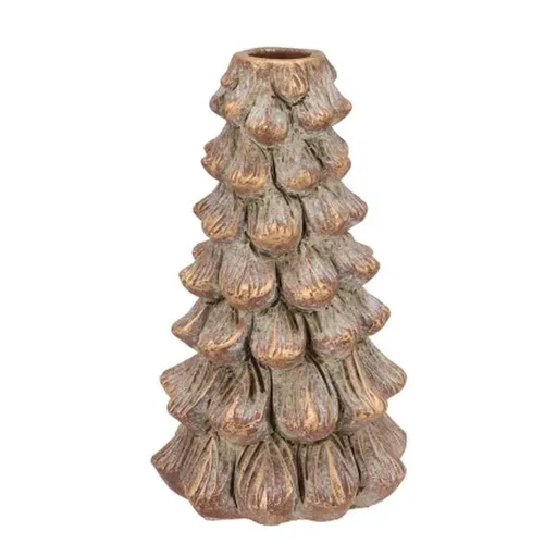 Mosazný antik cementový svícen ve tvaru stromku Tree - Ø  11*19 cm daan kromhout