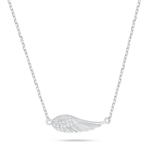 Brilio Silver Něžný stříbrný náhrdelník Andělské křídlo NCL214W