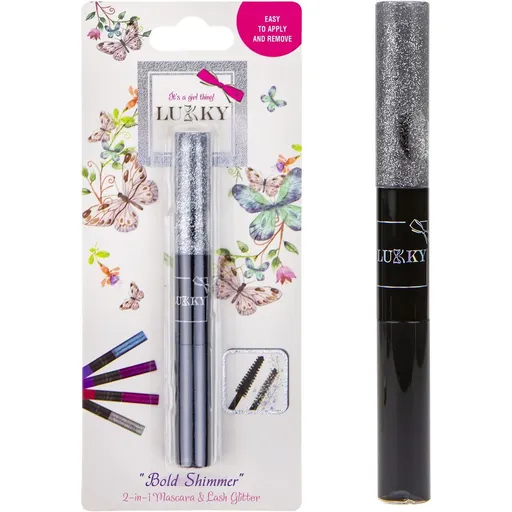 LUKKY 2 v 1 řasenka a třpytky na řasy černá