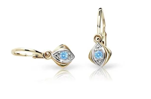 Cutie Jewellery Zlaté dětské náušnice C1897-10-X-1 světle modrá