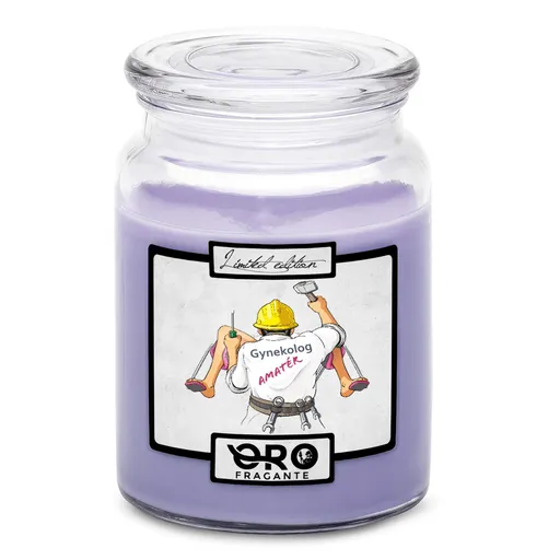 Svíčka Gynekolog amatér (Vůně svíčky: Levandule)