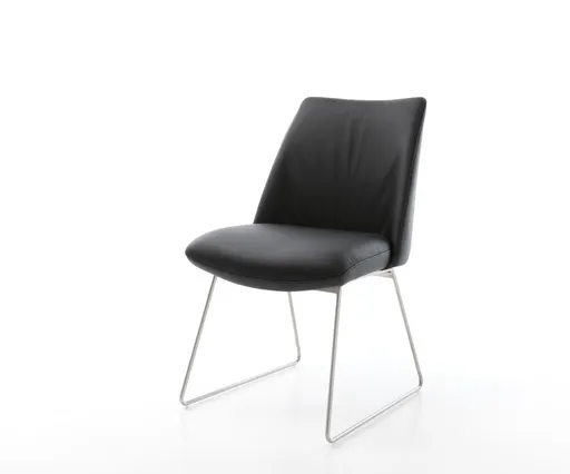 Jídelní židle Elso-Flex tenká podnož nerezová ocel pravá kůže