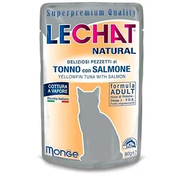 Monge Lechat Natural Tuňák a losos 80g (8009470006729)