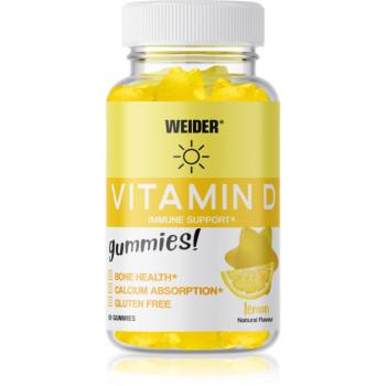 Weider Vitamin D3 Gummies želé bonbóny pro podporu správného vstřebávání vápníku a fosforu příchuť Lemon 50 ks