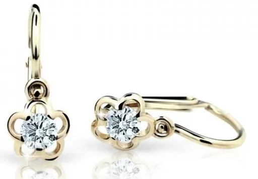 Cutie Diamonds Kytičkové dětské náušnice ze žlutého zlata s brilianty DC1945-10-00-X-1