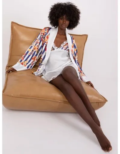 Dámské pyžamo s košilí bez ramínek LUCY tmavě modré a bílé