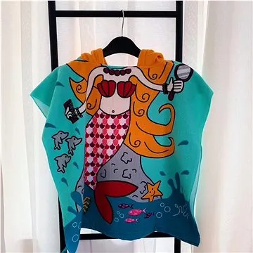 GOLDBABY dětská osuška červená mořská panna 60×120 cm (0722777606291)
