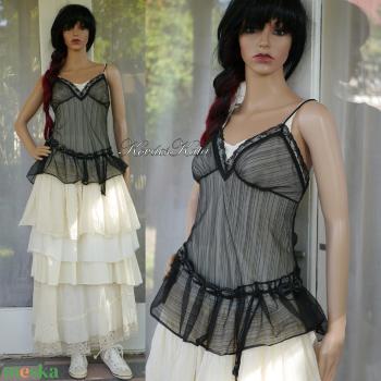 ANTIK ORGANZA-SLIP - csipkés organza kombiné felső