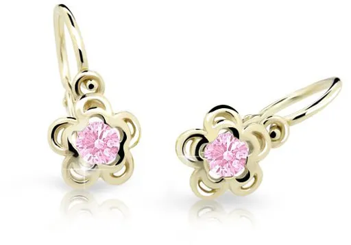 Cutie Jewellery Zlaté dětské náušnice C2204-10-X-1 růžová