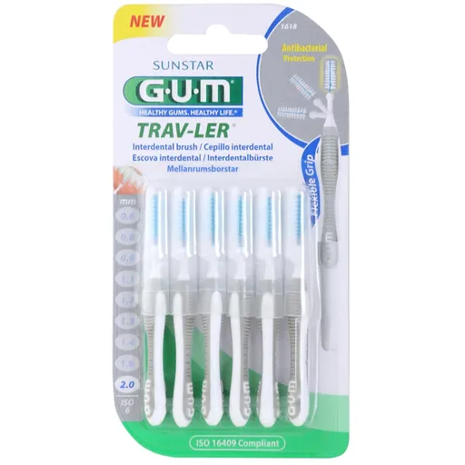 G.U.M Trav-Ler Interdental mezizubní kartáčky 2,0 mm 6 ks
