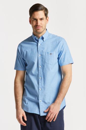 KOŠILE GANT REG COTTON LINEN SS SHIRT DAY BLUE