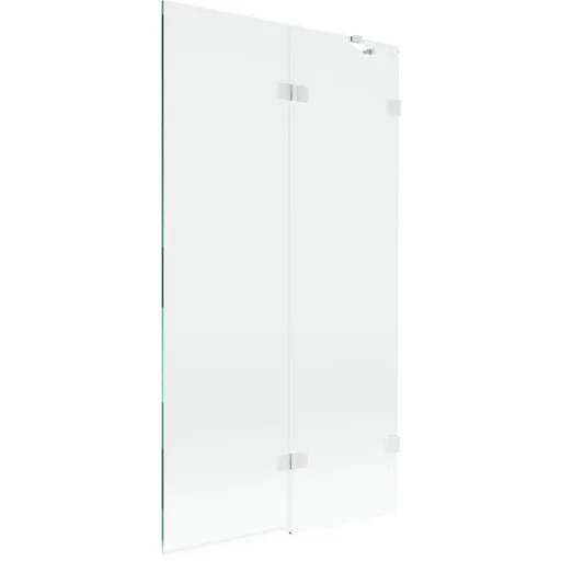 MEXEN/S Lunar vanová zástěna 2-křídlová pravá 100 x 150, transparent, bílá 897-100-100-20-00-P