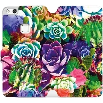 Flipové pouzdro na mobil Huawei P10 Lite - MG08S Sukulenty a kaktusy (5903226342082)