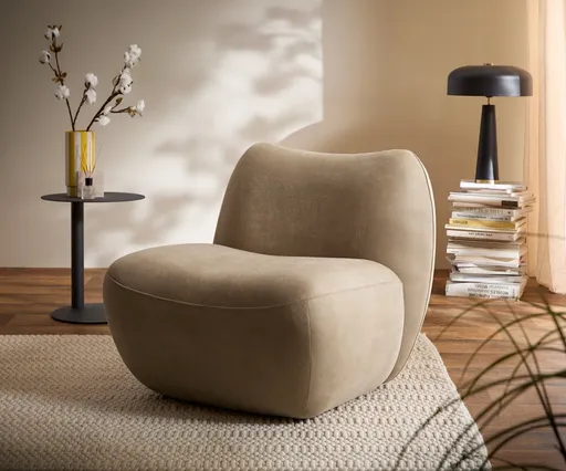 Křeslo Zena 75×85 cm mikrovlákno béžová vintage