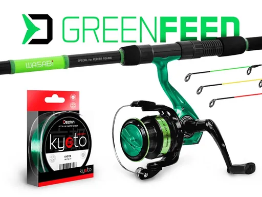 Delphin Feederový set GreenFeed 360cm 100g + 4T + 0,261mm,Delphin Feederový set GreenFeed 360cm 100g + 4T + 0,261mm
