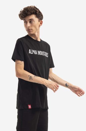 Bavlněné tričko Alpha Industries RBF Moto černá barva, s potiskem, 116512.03-black