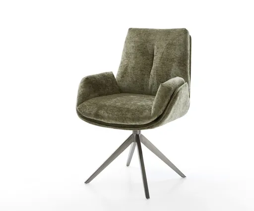 Otočná židle Clea-Flex žinylka olivová křížový rám široký