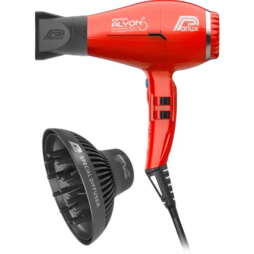 Parlux Alyon + Magic Sense profesionální fén na vlasy s ionizační funkcí + difuzér Red 1 ks