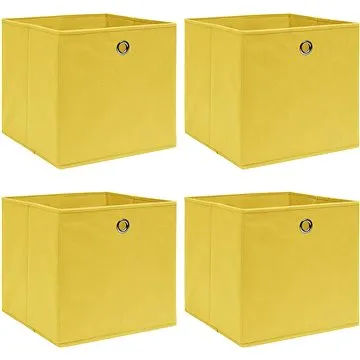 Úložné boxy 4 ks žluté 32 x 32 x 32 cm textil (288365)
