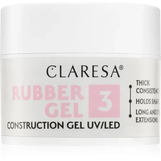 Claresa Rubber Gel Construction Gel UV/LED gelový lak pro prodloužení nehtů odstín 03 12 g
