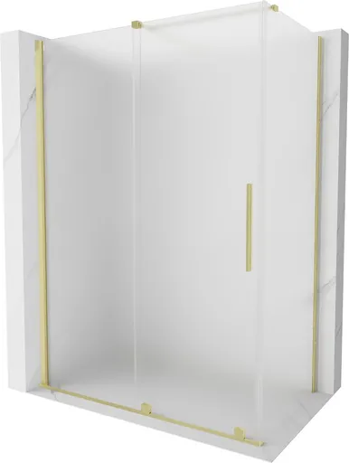 MEXEN/S Velar sprchový kout, posuvné dveře 150 x 80, dekor, zlato kartáčovaná 871-150-080-31-55