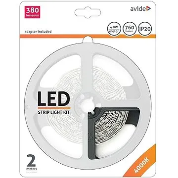 Avide Set LED pásek denní světlo se zdrojem 2m (ABLSBL12V2835-60NW)