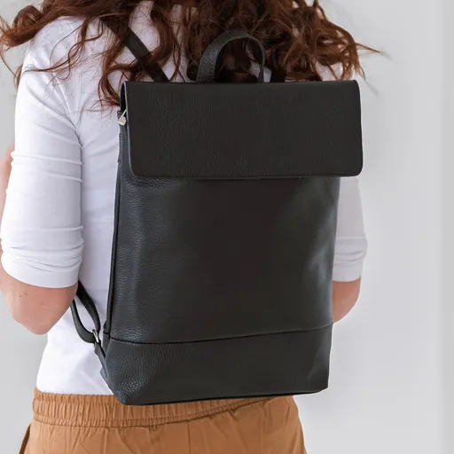 Dámský kožený batoh Italia Jenny - černá