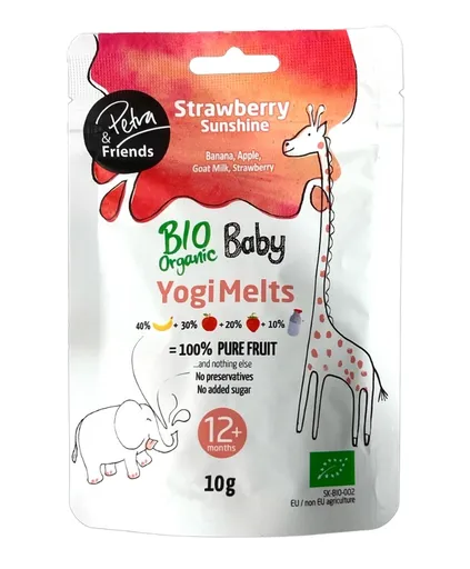 Petra & Friends Ovocné smoothie kousky sušené mrazem s jahodami a kozím mlékem BIO 12+ 10 g