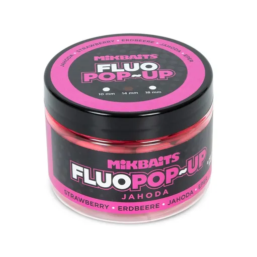 Mikbaits Plovoucí fluo boilie 14mm 150ml - Jahoda,Mikbaits Plovoucí fluo boilie 14mm 150ml - Jahoda