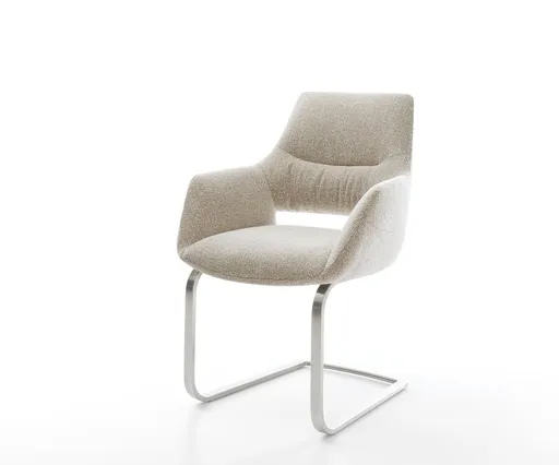 Jídelní židle Yago-Flex s područkami látka Měkký béžová jídelní