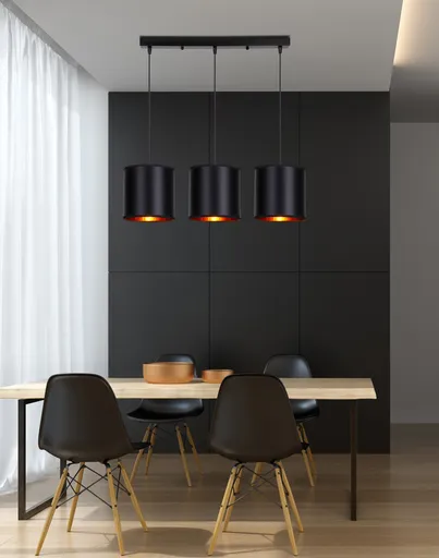 Závěsná lampa černá 3xE27 Candida