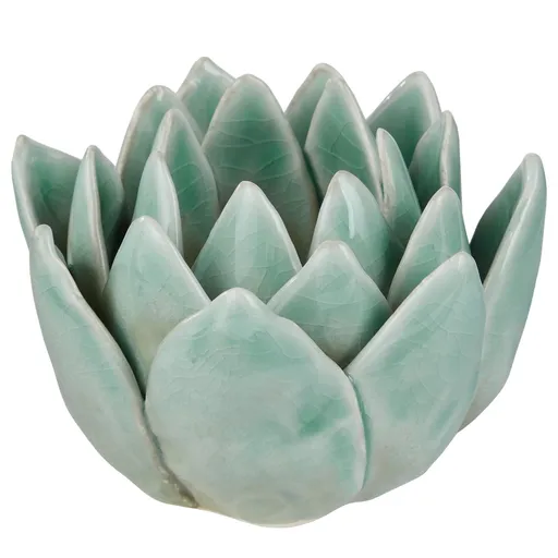 BLOSSOM Svícen na čajovou svíčku květ - tyrkysová