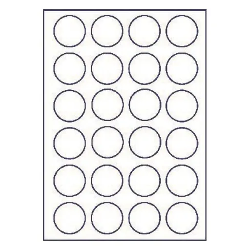 Samolepicí etikety 45 mm, 24 etiket, A4, 100 listů, kulaté