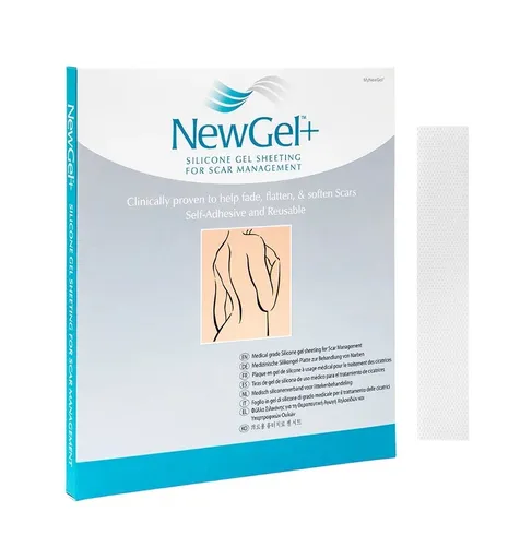 NewGel+ NG-301S Proužky silikonová náplast na jizvy 4 ks průhledná